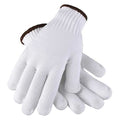 Knit Gloves, Polyester, None Uncoated, Knit, White, XL, 1 PR