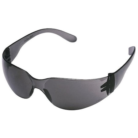 Safety Glasses, Condor V, Scratch-Resistant, Wraparound, Frameless, Gray Frame, Gray Lens