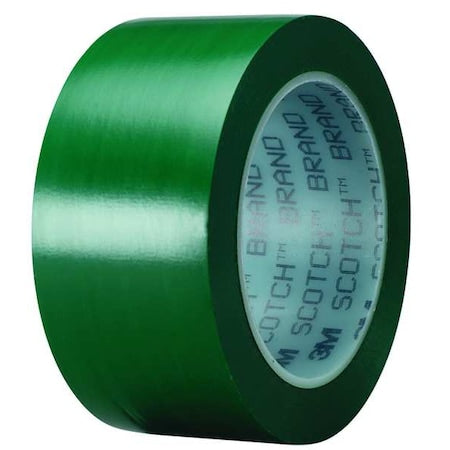 Floor Marking Tape, vinyl, Solid, Green, 2 in W., 5.2 mil Thickness