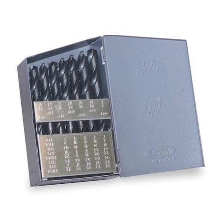 21PC 135 Degree Heavy-Duty Cobalt Jobber Length Drill Set Chicago-Latrobe 550 Straw HSS-CO 1/16-3/8x1/64