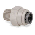 Push-Fit Adapter Fitting, 3/16 in Tube Size, Acetal, Gray, 10 PK