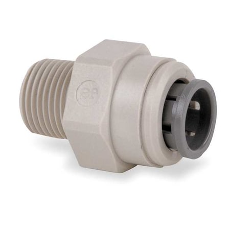 Push-Fit Adapter Fitting, 3/16 in Tube Size, Acetal, Gray, 10 PK