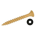Wood Screw, #6, 1-1/2 in, Zinc Plated Steel Flat Head Square Drive, 100 PK