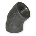 45 Degree Elbow 45 Degree Elbow, 3" Pipe, FNPT, Malleable Iron, Class 150