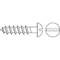 Wood Screw, #8, 1/2 in, Zinc Plated Steel Round Head Slotted Drive, 100 PK