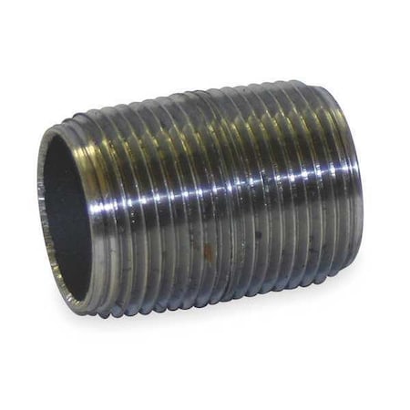 3/8" MNPT x MNPT Black Steel Black Close Pipe Nipple Schedule 80