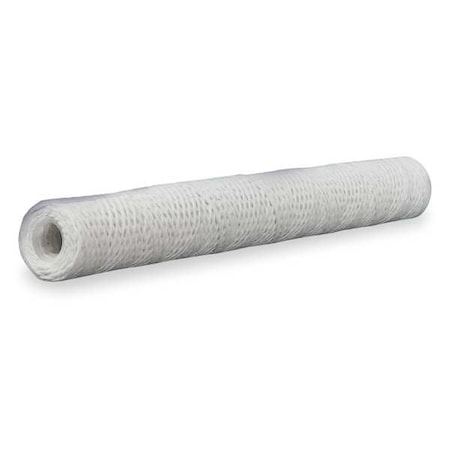 String Wound Filter Cartridge, 5 gpm, 100 Micron, 2-7/16" O.D., 10 in H, 6 PK