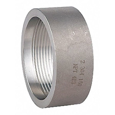 1/8 in FNPT 304 Stainless Steel Half Coupling, Class 150, 300 psi Max Pressure