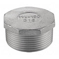 1 in 316L Stainless Steel Hex Plug, Class 150, MNPT, 300 psi Max Pressure