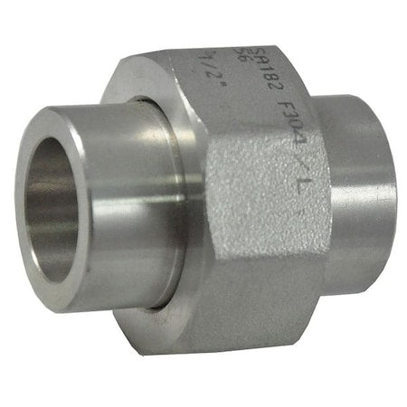 1/2 in Socket Weld Union, 304 Stainless Steel, Class 3000, ASTM A182, MSS SP-83