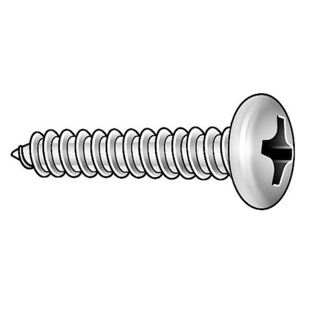 Sheet Metal Screw, #8 x 3/8 in, Zinc Plated Steel Pan Head Combination Phillips/Slotted Drive