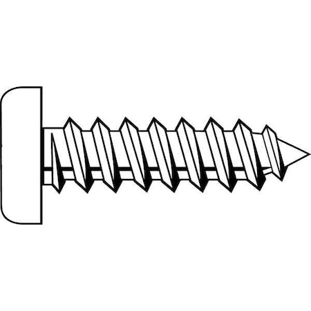 Sheet Metal Screw, #12 x 5/8 in, Zinc Plated Steel Flat Head Phillips Drive, 100 PK