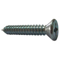 Sheet Metal Screw, #6 x 1/2 in, Zinc Plated Steel Flat Head Phillips Drive, 100 PK