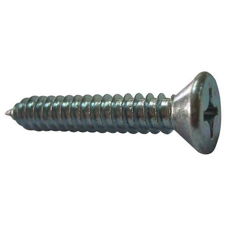 Sheet Metal Screw, #6 x 5/8 in, Plain 18-8 Stainless Steel Flat Head Phillips Drive, 100 PK