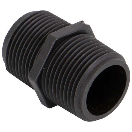 Hex Nipple, Polypropylene, 1", Schedule 80, 300 psi Max Pressure