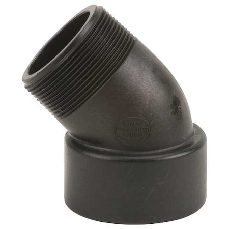 45 Degree Street Elbow, Polypropylene, 2", Schedule 80, 225 psi Max Pressure