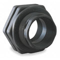 Bulkhead Tank Fitting, Polypropylene, 1 in FNPT x 1 in FNPT, 2-1/4 in Hole, EPDM Gasket