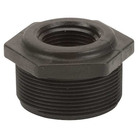 Reducing Bushing, Polypropylene, 2" x 1", Schedule 80, 300 psi Max Pressure