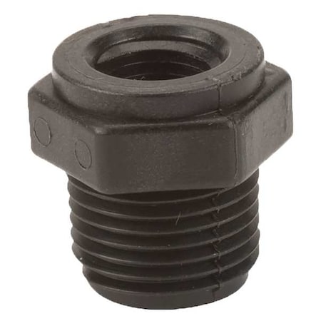 Reducing Bushing, Polypropylene, 1/2" x 1/4", Schedule 80, 300 psi Max Pressure