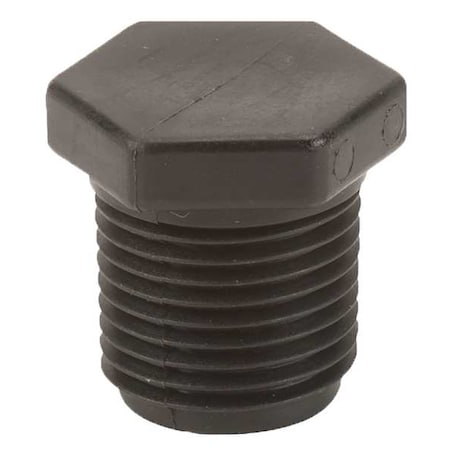 Plug, Polypropylene, 1/2", Schedule 80, 300 psi Max Pressure