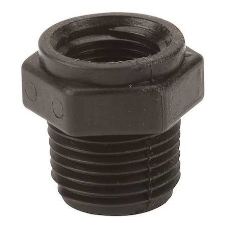 Reducing Bushing, Polypropylene, 1/2" x 3/8", Schedule 80, 300 psi Max Pressure