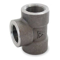 Tee Tee, 3/4" Pipe, FNPT, Black Forged Steel, Class 3000