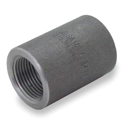 Coupling Coupling, 1-1/2" Pipe, FNPT, Black Forged Steel, Class 3000
