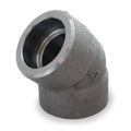 45 Degree Elbow 45 Degree Elbow, 1-1/4" Pipe, Socket Weld, Black Forged Steel, Class 3000