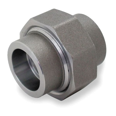 Union Union, 3/4" Pipe, Socket Weld, Black Forged Steel, Class 3000