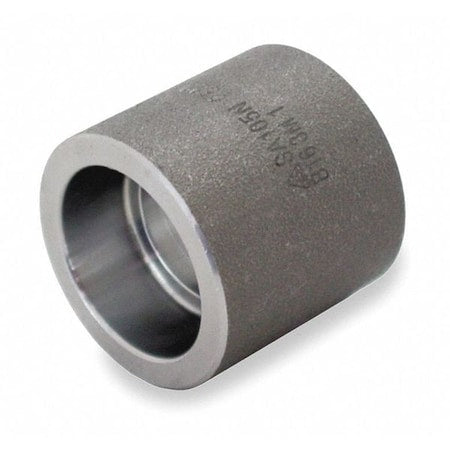 Coupling Coupling, 1-1/2" Pipe, Socket Weld, Black Forged Steel, Class 3000