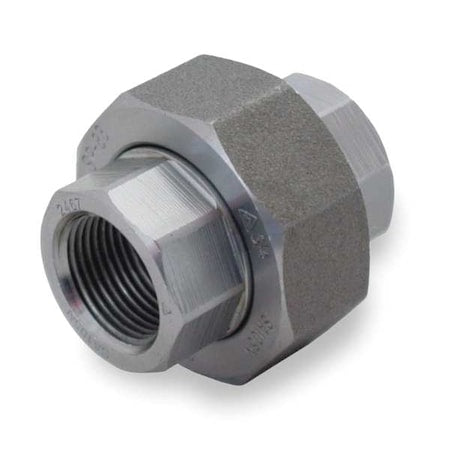 Union Union, 3/8" Pipe, FNPT, Black Forged Steel, Class 3000