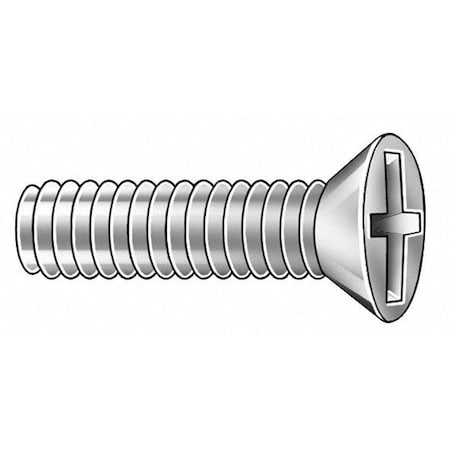 M5-0.80 x 32.2 mm Phillips Flat Machine Screw, Zinc Plated Steel, 25 PK