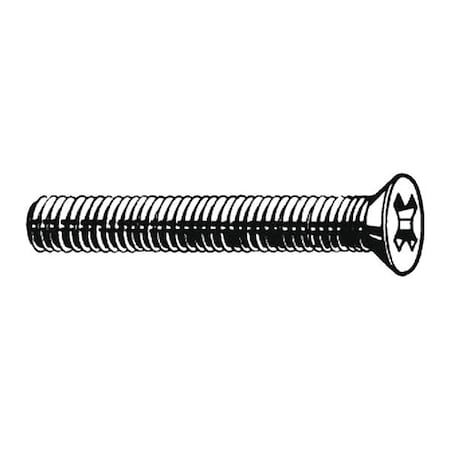 #8-32 x 5/16 in Phillips Flat Machine Screw, Plain 18-8 Stainless Steel, 100 PK