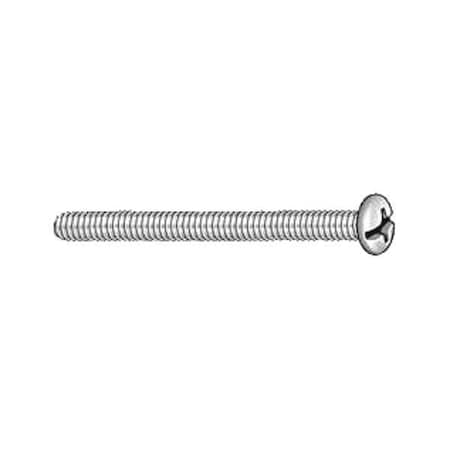 #4-40 x 1-1/2 in Combination Phillips/Slotted Round Machine Screw, Zinc Plated Steel, 100 PK