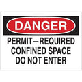 Safety Sign Label, 3 1/2 in H x 5 in W, Polyester, Horizontal Rectangle