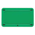 Blank Tag, Plastic, 2 3/16 in H x 3 11/16 in W, Green, Rectangle
