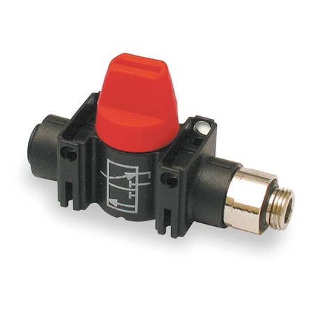 1/4" MNPT x Push Glass-Fill Nylon Mini Ball Valve Inline