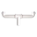 1-1/2 Dia, Polypropylene, White/Plastic, Kitchen, Center Outlet Waste Tee