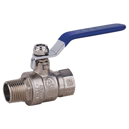 1" FNPT x MNPT Chrome Brass Ball Valve Inline