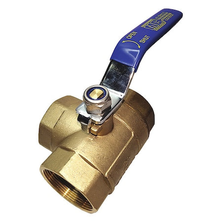 Manual 3-Way Ball Valve,1/2",Brass