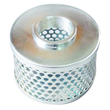 Suct Strainer,6 Dia,2 NPT,Side Rnd Perf