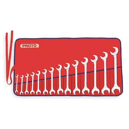 Angle Open End Wrench Set,11 Pc,Metric