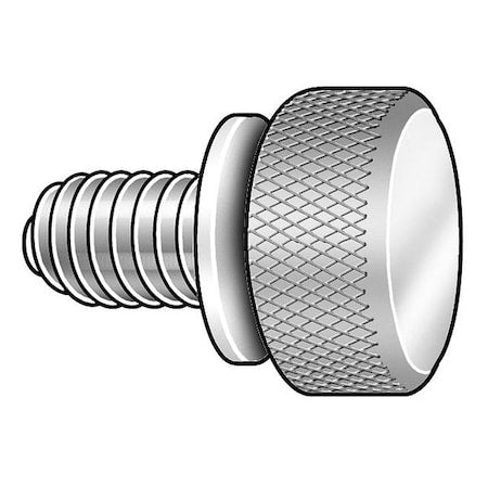 Thumb Screw, No. 6-32 Thread Size, Plain 18-8 Stainless Steel, 1/8 in Head Ht, 1/4 in Lg, 5 PK