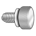 Thumb Screw, #10-32 Thread Size, Round, Plain 18-8 Stainless Steel, 5/32 in Head Ht, 3/8 in Lg