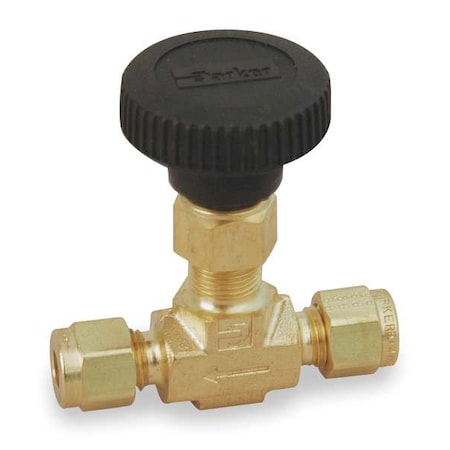 Needle Valve,Straight,Brass,1/4 In.