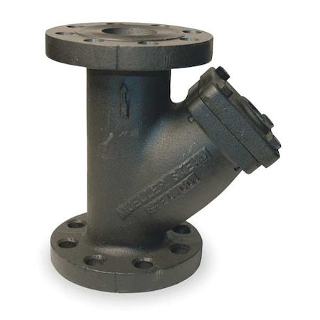 Y Strainer, 4" Pipe, Flanged, Cast iron, 500 psi at 150 Degrees F WOG, 250 psi at 450 Degrees F WSP