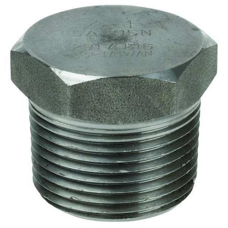 3 in Stainless Steel Hex Head Plug, Class 3000, MNPT, 304 Material