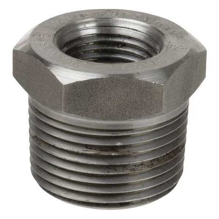 316 Stainless Steel Hex Reducing Bushing, 1-1/2 in x 1-1/4 in, Male NPT x Female NPT, Class 3000