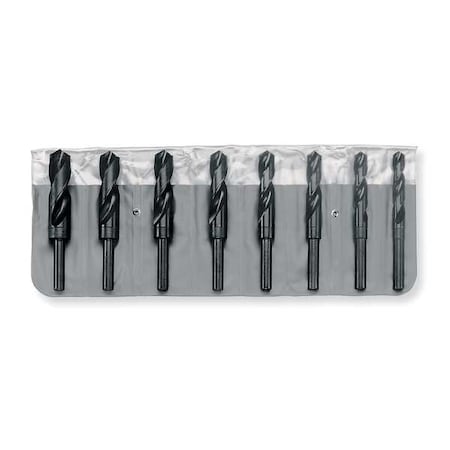 8PC 1/2 Reduced Shank Silver & Deming Drill Set Chicago-Latrobe 190F Steam Oxide HSS 9/16-1IN Pouch