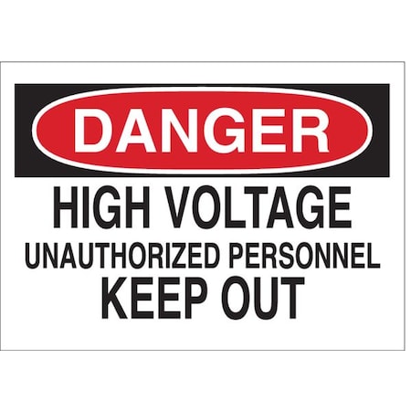 Safety Sign Label, 3 1/2 in Height, 5 in Width, Polyester, Horizontal Rectangle, English